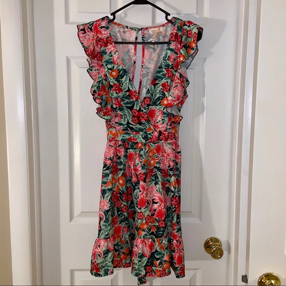 NEW Fashion Nova Tropical Floral Print Dress
